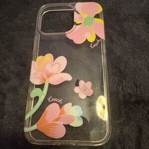 coach pink flowers iPhone 13 Pro case